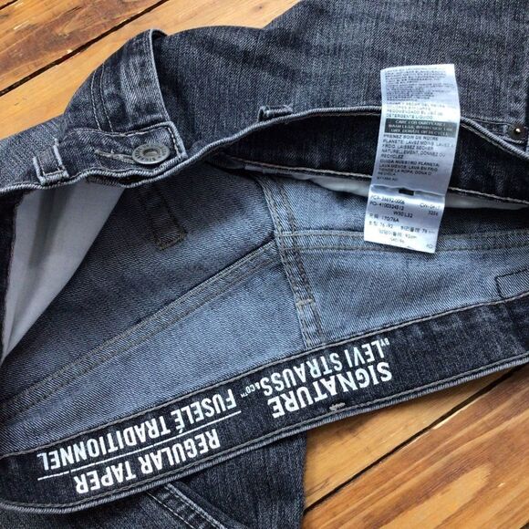 LEVIS Signature men’s jeans regular taper faded soft black denim size 30 tapered - Picture 5 of 12